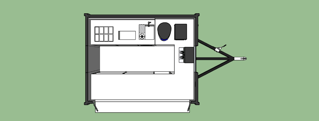 floor plan of the small boba tea cart